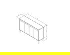 Comoda TV, Odessa, Stria, 120x30x75 cm, PAL, Antracit/Alb