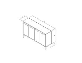 Comoda TV, Odessa, Stria, 120x30x75 cm, PAL, Stejar safir / Antracit