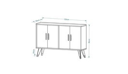 Comoda TV, Odessa, İlda, 120x30x80 cm, PAL, Antracit