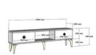 Comoda TV, Olivia, Nil, 150x44.6x29.6 cm, PAL, Antracit / Argintiu