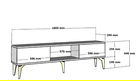 Comoda TV, Olivia, Karya, 180x44.6x29.6 cm, PAL , Alb / Argintiu