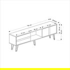 Comoda TV, Olivia, Vania Fireplace, 150x50x29.6 cm, PAL , Alb / Argintiu