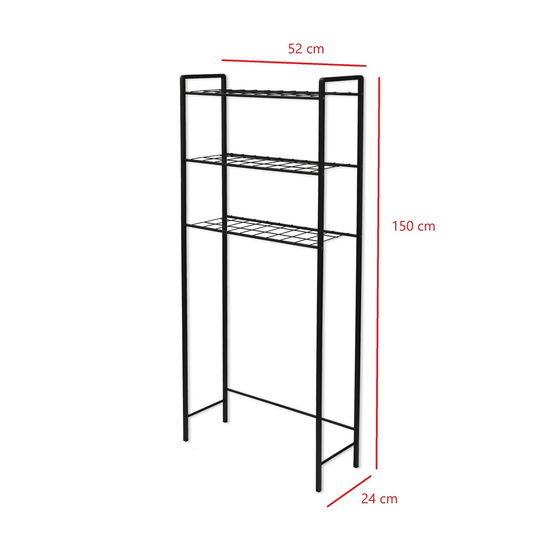 Raft pentru baie, Puqa Design, Otis, 165x69.3x7.7 cm, Metal, Negru