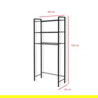 Dulap masina de spalat, Puqa Design, Nigel, 24x68x150 cm, Metal, Negru