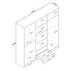 Dulap pentru haine, Rani, BA130, 210x210x51.5 cm, PAL, Nuc/Alb