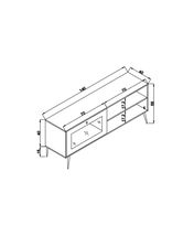 Comoda TV, Wolina, Jüt 140, 138x55x41 cm, PAL, Stejar