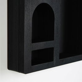 Raft de perete, Evila Originals, Cry004-S, 26x40x6 cm, Lemn masiv, Negru