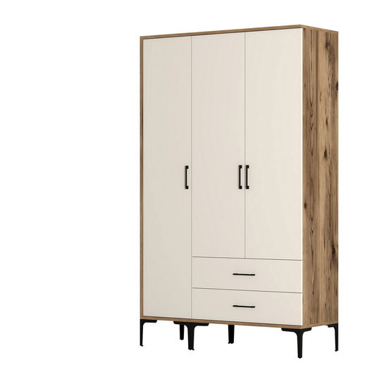 Dulap pentru haine, Hommy Craft, Kumsal ST, 120x47.5x201.4 cm, PAL, Maro/Crem