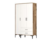 Dulap pentru haine, Hommy Craft, Kumsal ST, 120x47.5x201.4 cm, PAL, Nuc/Alb