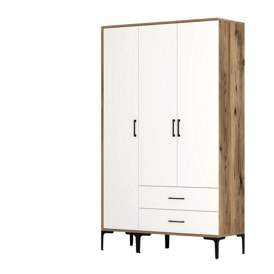 Dulap pentru haine, Hommy Craft, Kumsal ST, 120x47.5x201.4 cm, PAL, Nuc/Alb