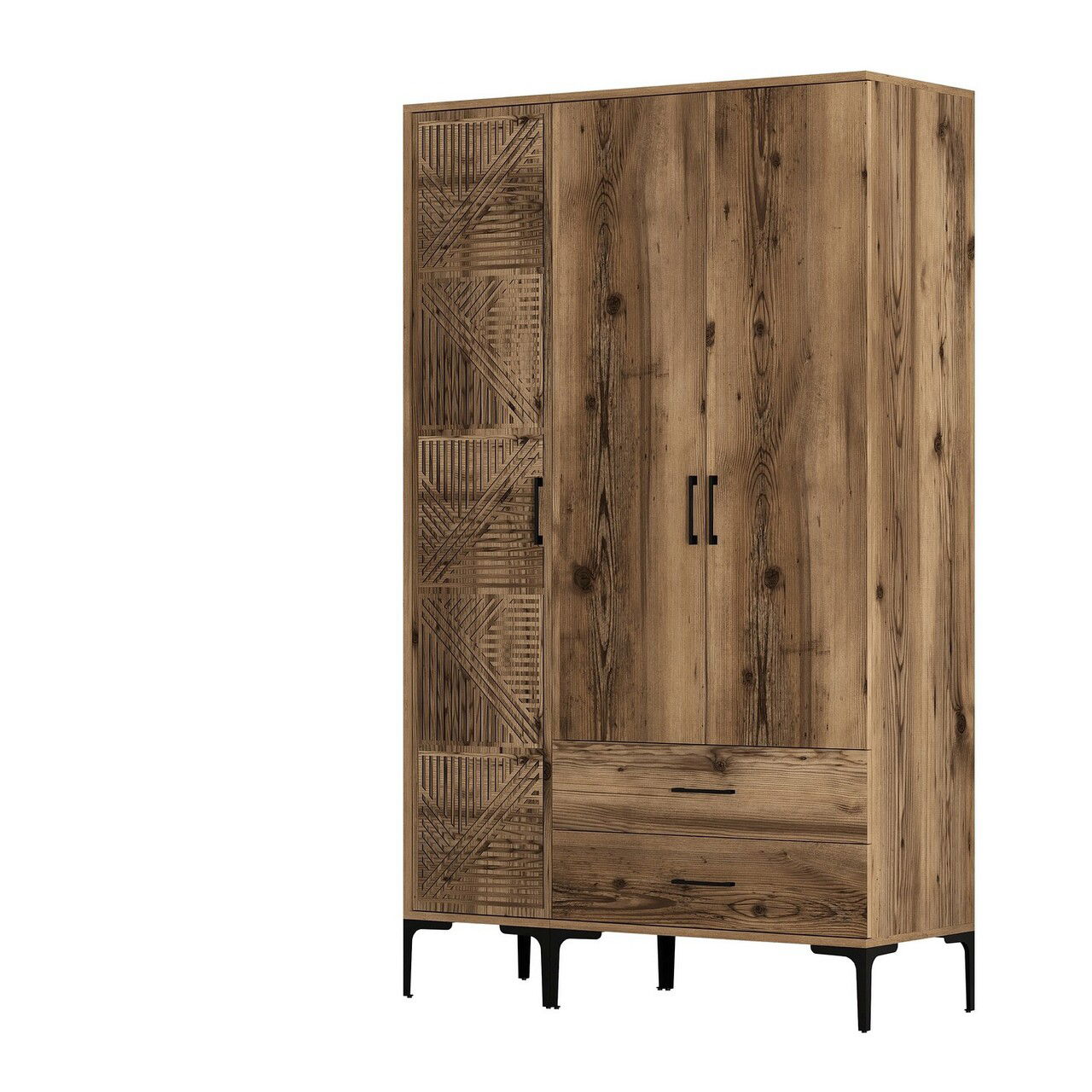 Dulap pentru haine, Hommy Craft, Kumsal PT, 120x47.5x201.4 cm, PAL, Maro