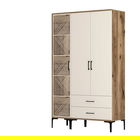 Dulap pentru haine, Hommy Craft, Kumsal PT, 120x47.5x201.4 cm, PAL, Maro/Crem