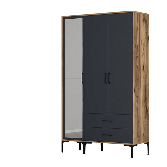 Dulap pentru haine, Hommy Craft, Kumsal RT, 120x47.5x201.4 cm, PAL, Nuc / Antracit