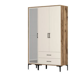 Dulap pentru haine, Hommy Craft, Kumsal RT, 120x47.5x201.4 cm, PAL, Maro/Crem