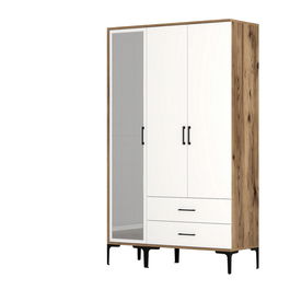 Dulap pentru haine, Hommy Craft, Kumsal RT, 120x47.5x201.4 cm, PAL, Nuc/Alb