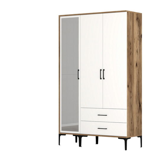Dulap pentru haine, Hommy Craft, Kumsal RT, 120x47.5x201.4 cm, PAL, Nuc/Alb