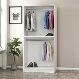Dulap pentru haine, Minerva, Kale Walnut, 90x190x52 cm, PAL, Maro
