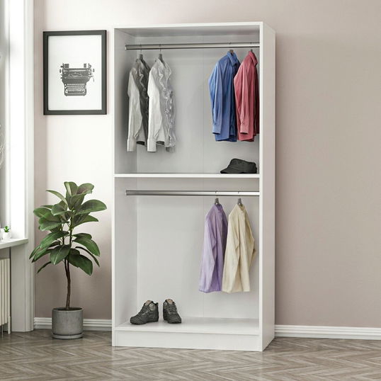 Dulap pentru haine, Minerva, Kale Walnut, 90x190x52 cm, PAL, Maro