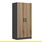 Dulap pentru haine, Minerva, Kale Anthracite Gold, 90x190x52 cm, PAL, Antracit / Stejar