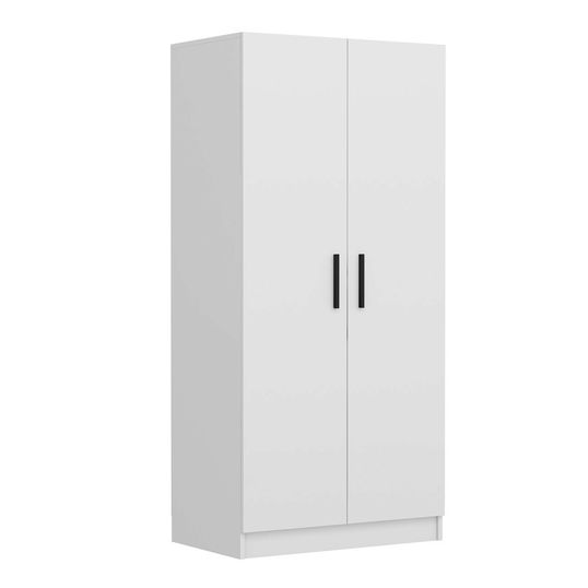 Dulap pentru haine, Minerva, Kale Chain White, 90x210x52 cm, PAL, Alb