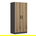 Dulap pentru haine, Minerva, Kale Anthracite Gold, 90x210x52 cm, PAL, Antracit / Stejar