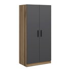 Dulap pentru haine, Minerva, Kale Anthracite Oak, 90x210x52 cm, PAL, Antracit / Stejar