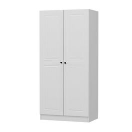 Dulap pentru haine, Minerva, Kale Membran White, 90x210x52 cm, PAL, Alb