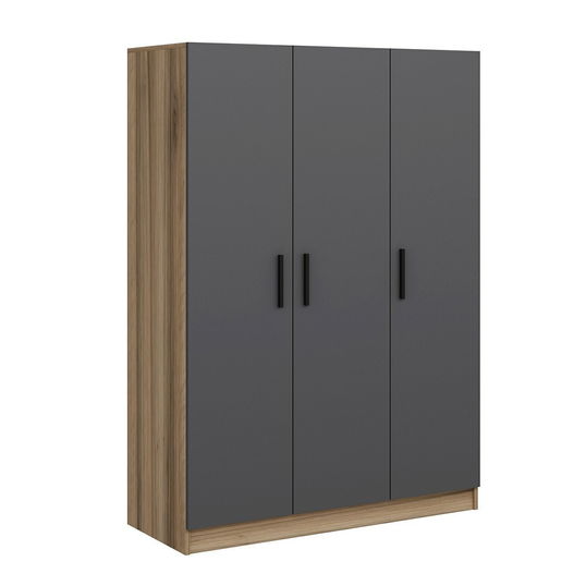 Dulap pentru haine, Minerva, Kale Anthracite, 135x190x52 cm, PAL, Antracit