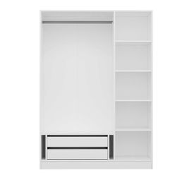 Dulap pentru haine, Minerva, Kale White, 135x190x52 cm, PAL, Alb
