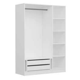 Dulap pentru haine, Minerva, Kale White, 135x210x52 cm, PAL, Alb