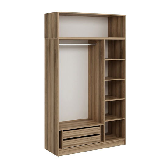 Dulap pentru haine, Minerva, Minar 235, 135x235x52 cm, PAL, Antracit / Dore