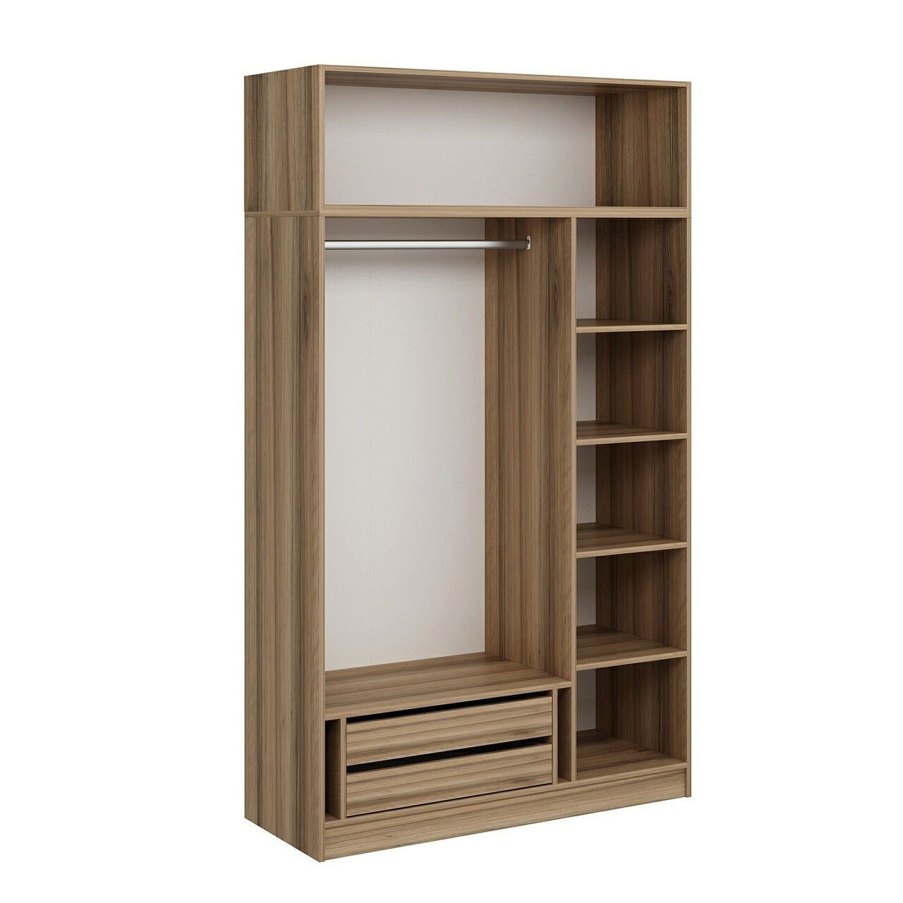 Dulap pentru haine, Minerva, Minar 3 Kapak 2 Çekmece 255, 135x255x52 cm, PAL, Iată-l