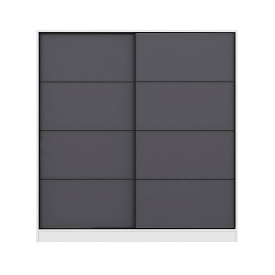 Dulap pentru haine, Minerva, Kale, 180x190x52 cm, PAL, Alb / Antracit