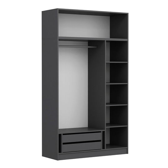 Dulap pentru haine, Minerva, Minar 3 Kapak 235, 135x235x52 cm, PAL, Antracit
