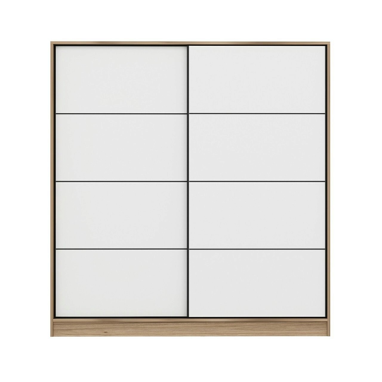 Dulap pentru haine, Minerva, Kale, 180x190x52 cm, PAL, Alb / Dore