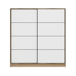 Dulap pentru haine, Minerva, Kale, 180x190x52 cm, PAL, Alb / Dore