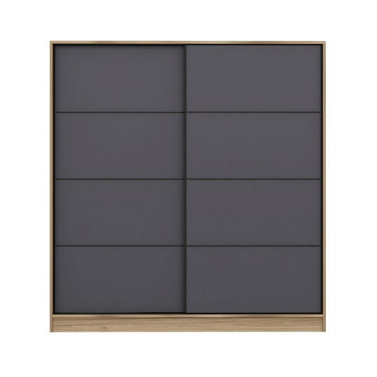 Dulap pentru haine, Minerva, Kale, 180x190x52 cm, PAL, Dore / Antracit