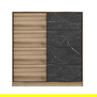 Dulap pentru haine, Minerva, Kale, 180x210x52 cm, PAL, Dore / Negru
