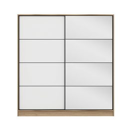 Dulap pentru haine, Minerva, Kale, 180x190x52 cm, PAL, Dore / Alb