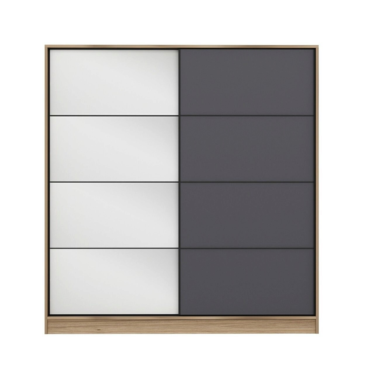 Dulap pentru haine, Minerva, Kale, 180x190x52 cm, PAL, Dore / Antracit
