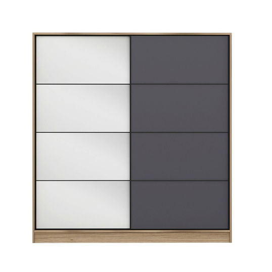 Dulap pentru haine, Minerva, Kale, 180x190x52 cm, PAL, Dore / Antracit