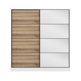 Dulap pentru haine, Minerva, Kale, 180x210x52 cm, PAL, Alb / Dore