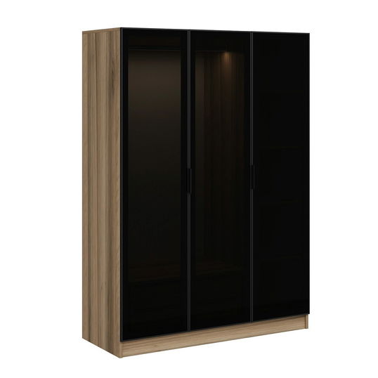 Dulap pentru haine, Minerva, Kale Dark Grey, 135x210x52 cm, PAL, Gri inchis