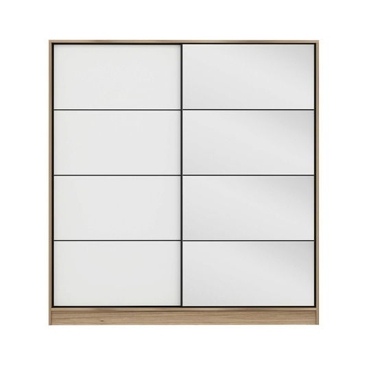 Dulap pentru haine, Minerva, Kale, 180x210x52 cm, PAL, Dore / Alb