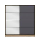 Dulap pentru haine, Minerva, Kale, 180x210x52 cm, PAL, Dore / Antracit