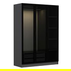 Dulap pentru haine, Minerva, Kale Anthracite Black, 135x190x52 cm, PAL, Antracit / Negru