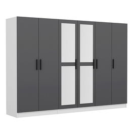 Dulap pentru haine, Minerva, Kale, 225x210x52 cm, PAL, Antracit