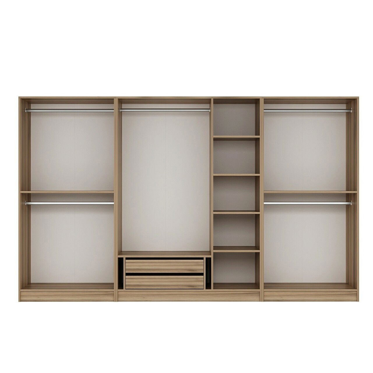 Dulap pentru haine, Minerva, Kale Plus, 315x210x52 cm, PAL, Stejar