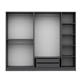 Dulap pentru haine, Minerva, Kale Plus, 225x210x52 cm, PAL, Fumuriu