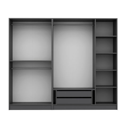 Dulap pentru haine, Minerva, Kale Plus, 225x210x52 cm, PAL, Fumuriu